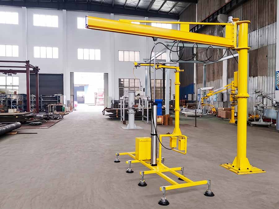 foundationless jib crane overall workshop view foundationless jib crane overall workshop view